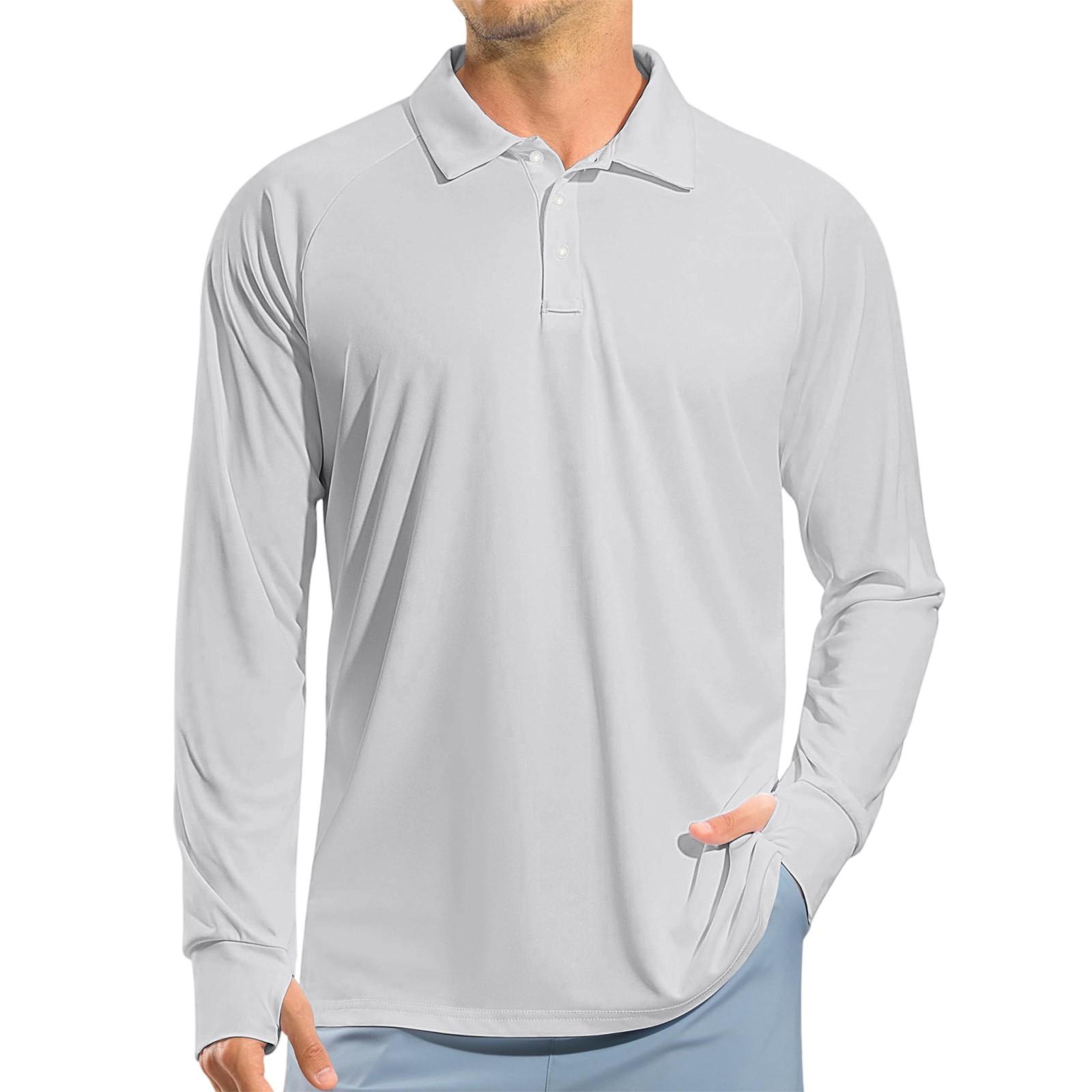 

Men s Raglan Long Sleeve Golf Shirt UPF 50+ Lightweight Shirt XXL світло-сірий колір