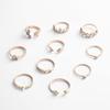Fashion Personality Exaggerated Diamond-Set Love Butterfly 10-Piece Ring