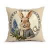 DoubleSided Rabbit Clocks Pillow Case Vintage Small Gift with Printed Design for Friends and Collectors Present