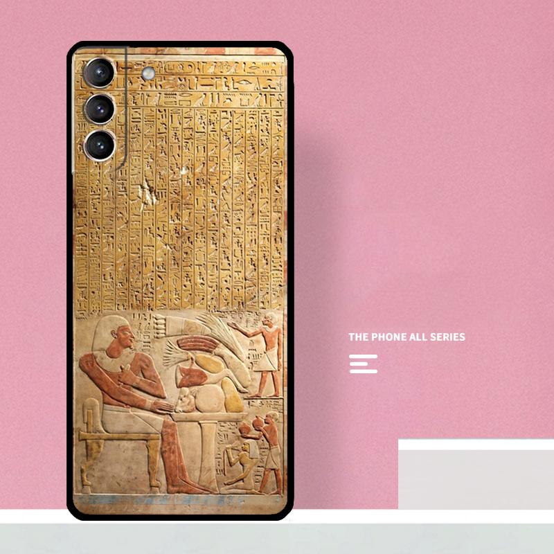 Egyptian Hieroglyphics Symbols Phone Case For Samsung Galaxy S25 S26 Ultra S20 S21 S22 S23 S24 Plus S10 S25 FE Cover Coque