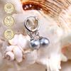 Mysoya Japan Akoya Gray Baroque Pearl Round Earrings 6.5-7mm Silvery S925 Gift Box Valentine's Day Birthday Gift For Her