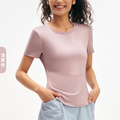 European and American Waist and Thin Sports Short-sleeved Tops Women's Casual Breathable Fitness Tops Outdoor Running Yoga Clothes