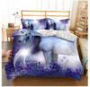 White Horse Print Bedding Set,Unicorn Pattern Duvet Cover Set with Zipper Pillowcase Gifts Multi Styles Customizable Size