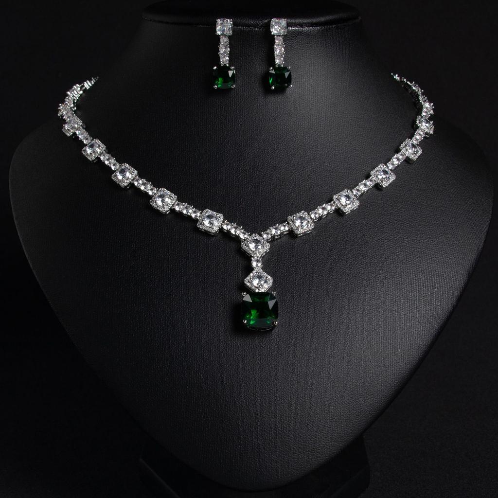 Cushion Cut Citrine Halo CZ 3Pcs Jewelry Set, Silver Plated Necklace Earrings Bracelet For Wedding Party Bulk Fast Delivery