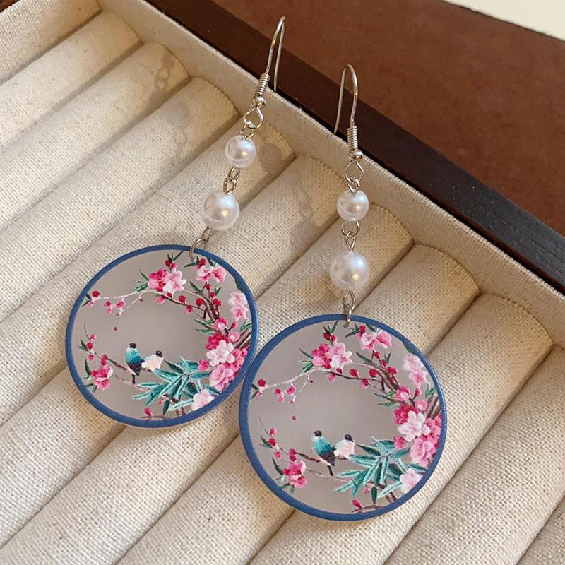 Elegant Pearl Blossom Chinese Style Earrings - Versatile & High-End Accessory for Women