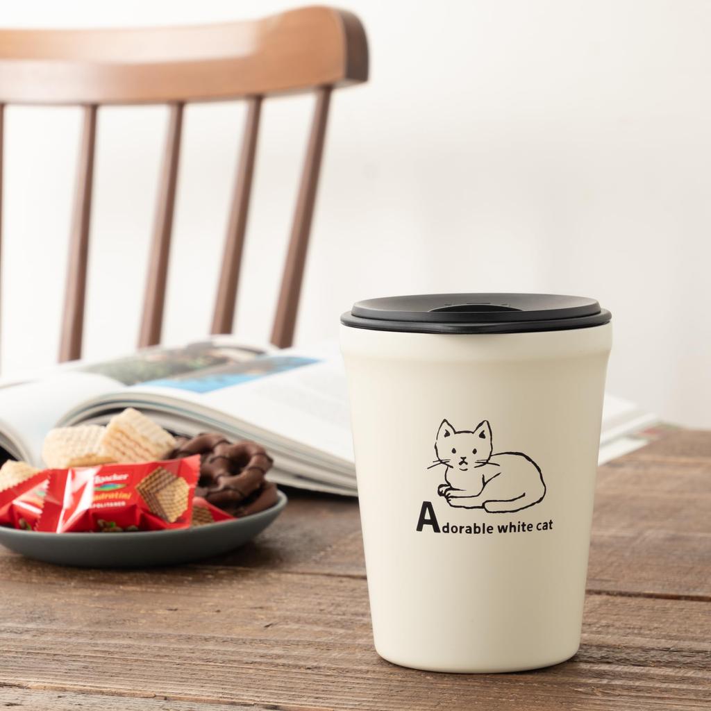 Maebata Nanineco Stainless Steel Tumbler with Cat 69794 Lid, Design, 260ml,