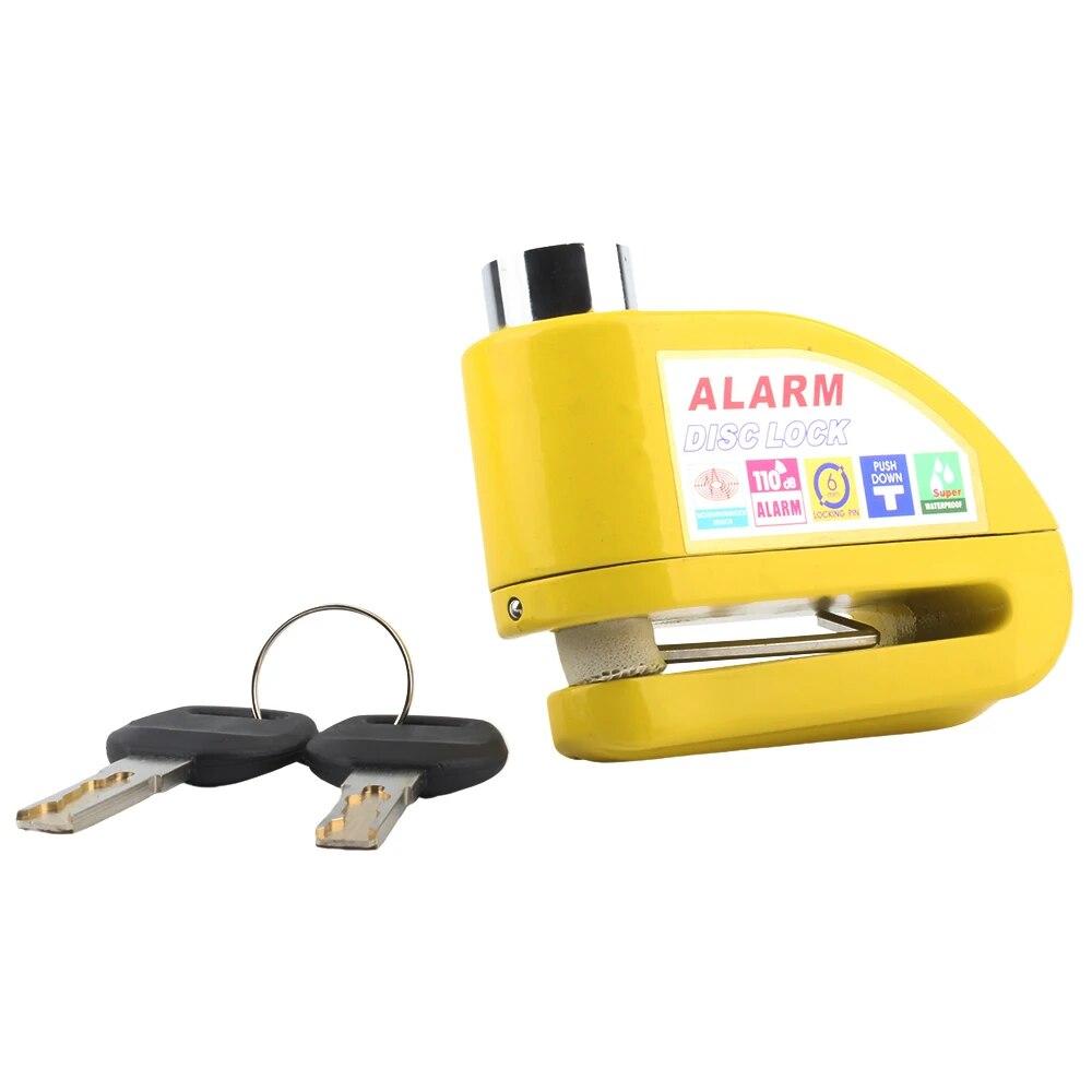 

Мотоциклетная сигнализация, замок, дисковый тормоз с ключом, мотоцикл, скутер, велосипед, водонепроницаемый, противоугонный, алюминиевый сплав, предохранительный тормоз жёлтый