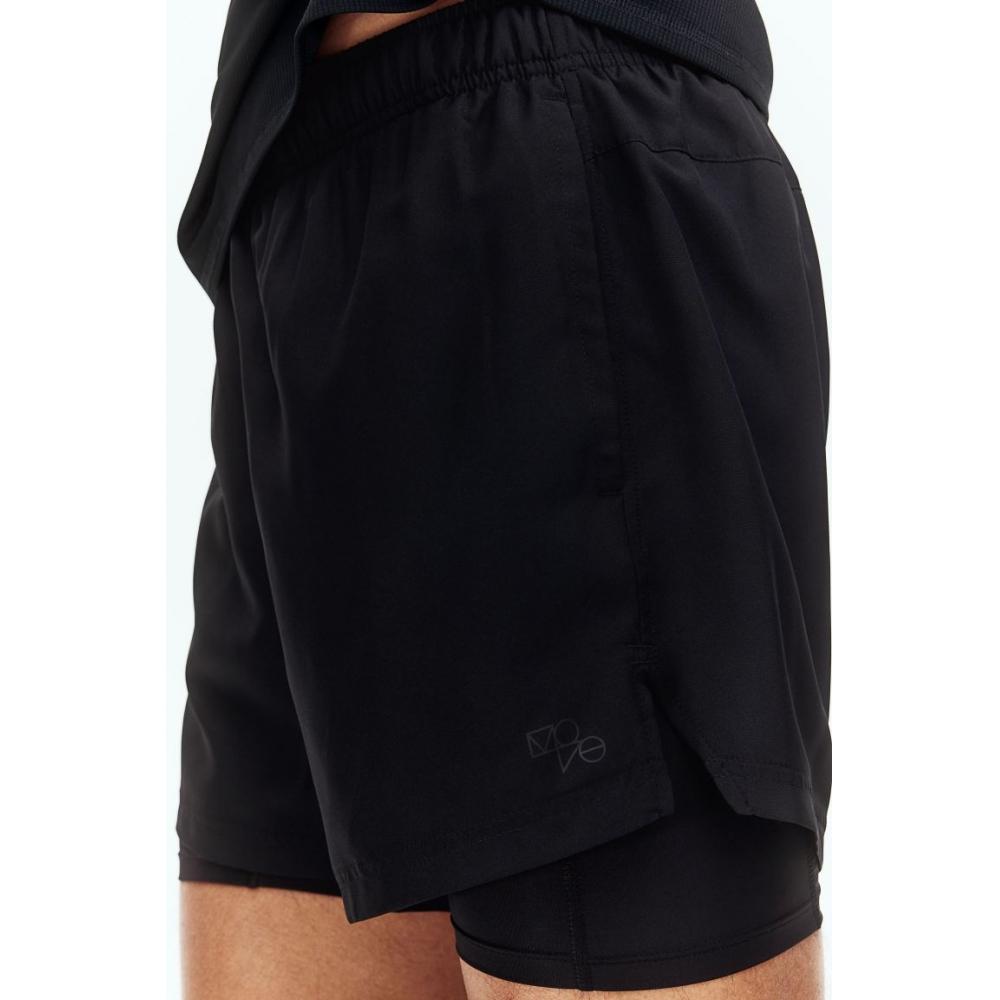 H M Double Layer Sport sHorts dryMove Black