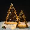 Luminous Wooden Christmas Tree Ornament for Desktop and Window Decoration