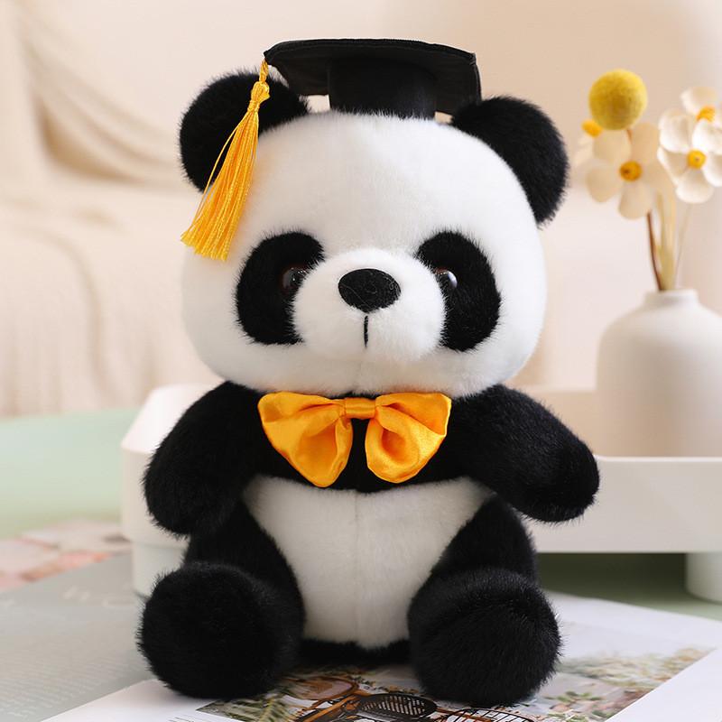 Dr Panda Plush Toy Stuffed Animal Doll Decoration Graduation Memorial Gift