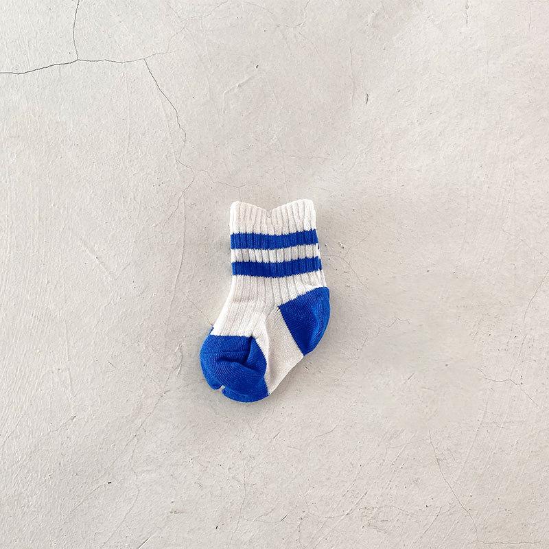 Korean Stripe Baby Socks Spring Autumn Infant Boys Girls Short Sock Soft Cotton Breathable Kids School Sports Socks