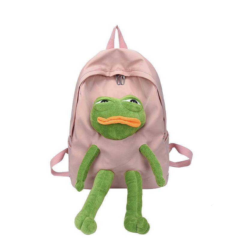 Sac à dos amusant pour enfants Grenouille Garçons et Filles Mode Sacs d'école pour enfants rose