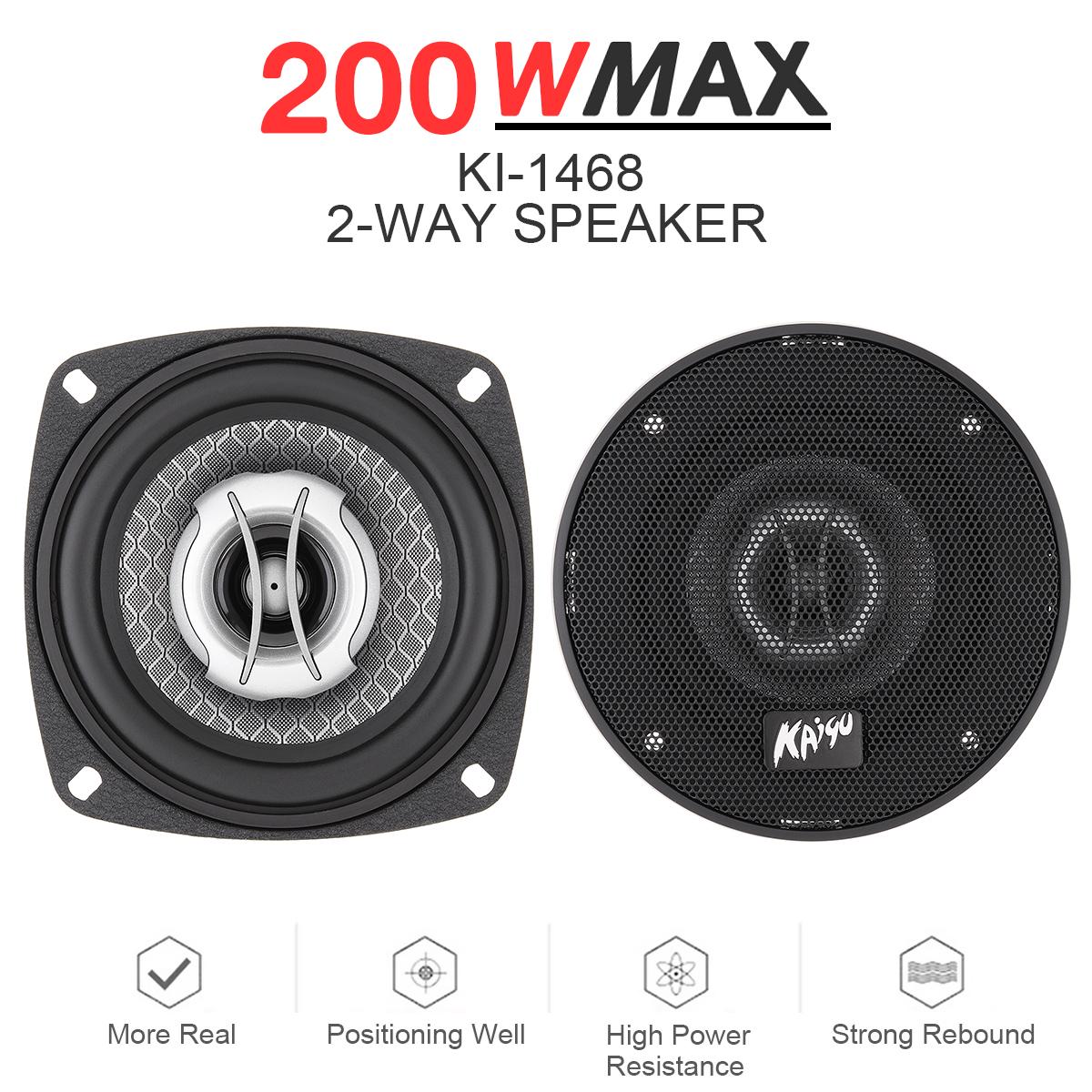 

2pcs 4 Inch 200W 2-Way Coaxial Car Speakers Universal Full HiFi Audio Stereo System