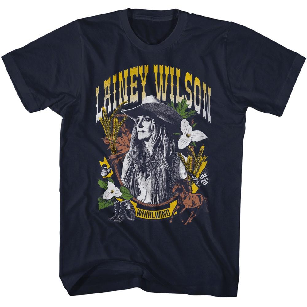 Lainey Wilson Bust Photo Whirlwind Wheat Flowers Men T Shirt Country Music S