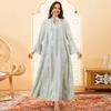Elegant Sequin Embroidered Muslim Women's Robe - Middle Eastern Style Long Dress