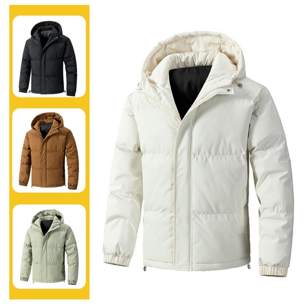 Multi-color Slim-fit Thickened Cotton-padded Coat Men's Large Size Winter New Loose Hooded Cotton-padded Jacket Bread Jacket Short Warm Men
