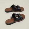 CRLAYDK Flat Sandals for Women Walking Summer Ladies Adjustable Buckle Strap Casual Outdoor Slippers Dressy Slides Footwear