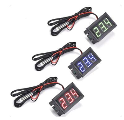 DC4-30V Mini Digital LED Thermometer for Car Temperature Monitor Panel Meter Measuring Range -50-120C with Temperature Probe