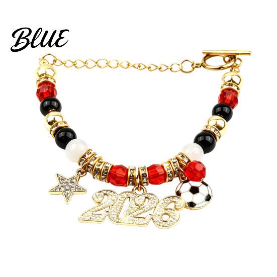 Daily Wear Bracelet 2026 Soccer Game Themed Sparkling Rhinestones Inlaid