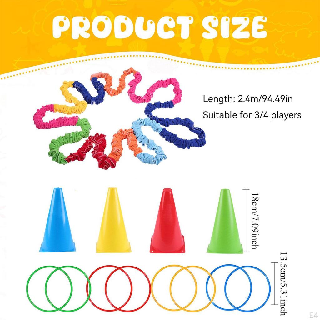 Cooperativa Stretching Band Dynamic Movement of Children with Rings And Cubes for Game Activities