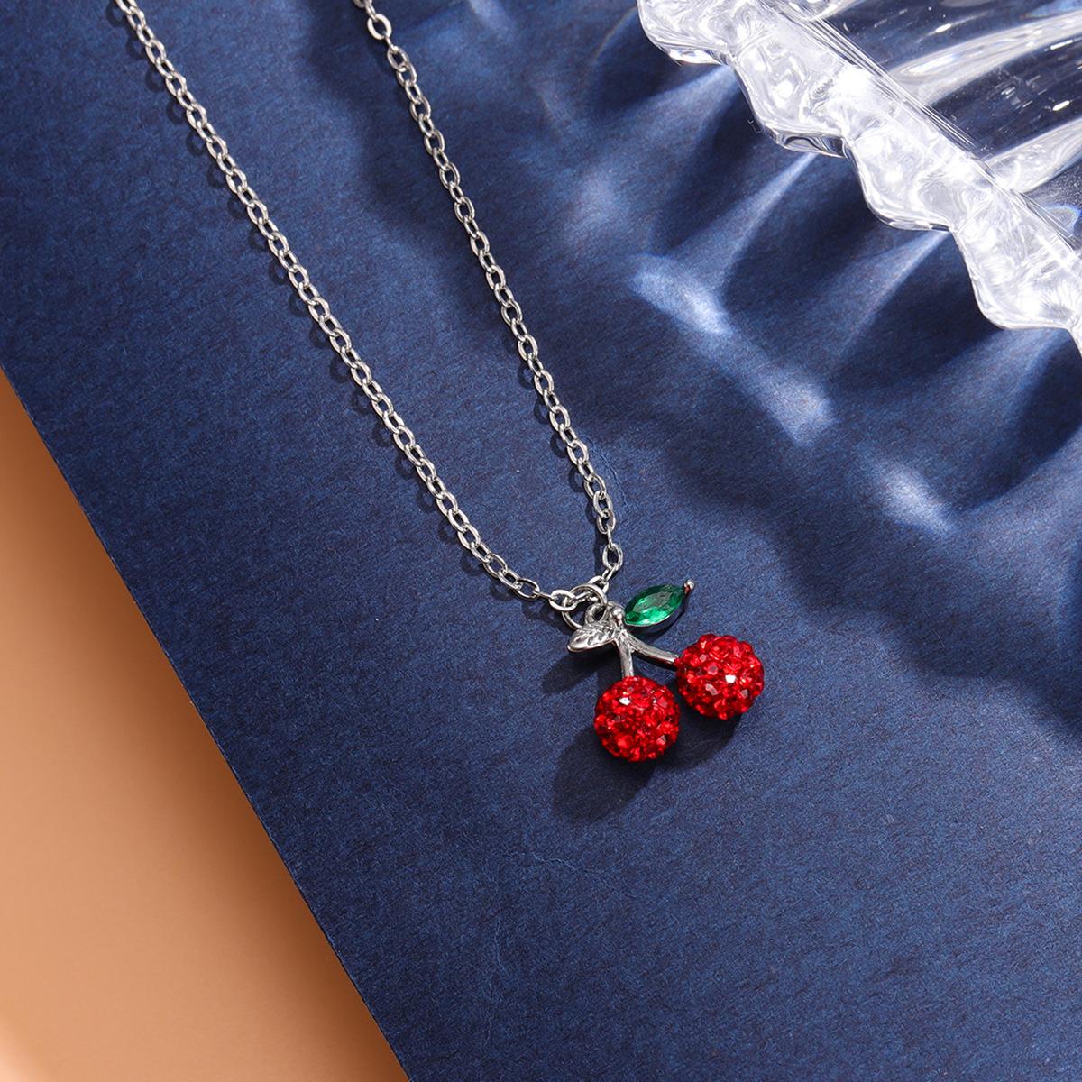 

Модное маленькое ожерелье с кулоном вишни и красными бриллиантами для женщин белый