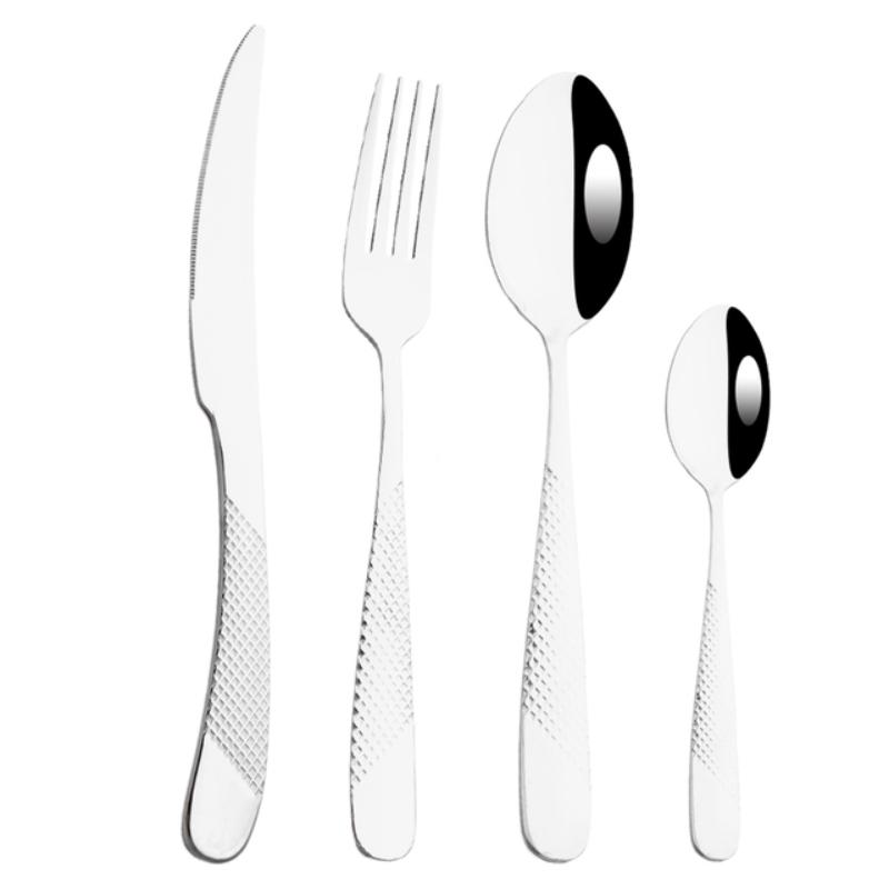 4Pcs Colorful Stainless Steel Dinnerware Cutlery Set Dinner Tableware Set Luxury Flatware Fork Knife Spoon For Wedding