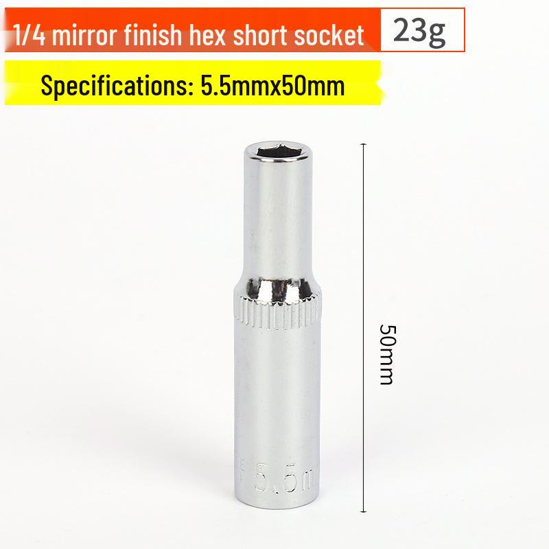 1/4" Chrom-Vanadium-Stahl Sechskant-Steckschlüsselsatz mit verlängertem Schlüssel und Sechskantkopf