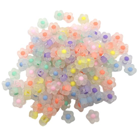 50Pcs DIY Accessories Charm Decorative Multicolor Cute Mini Flower Beads Ornament Jewelry Making Hairwear Accessories