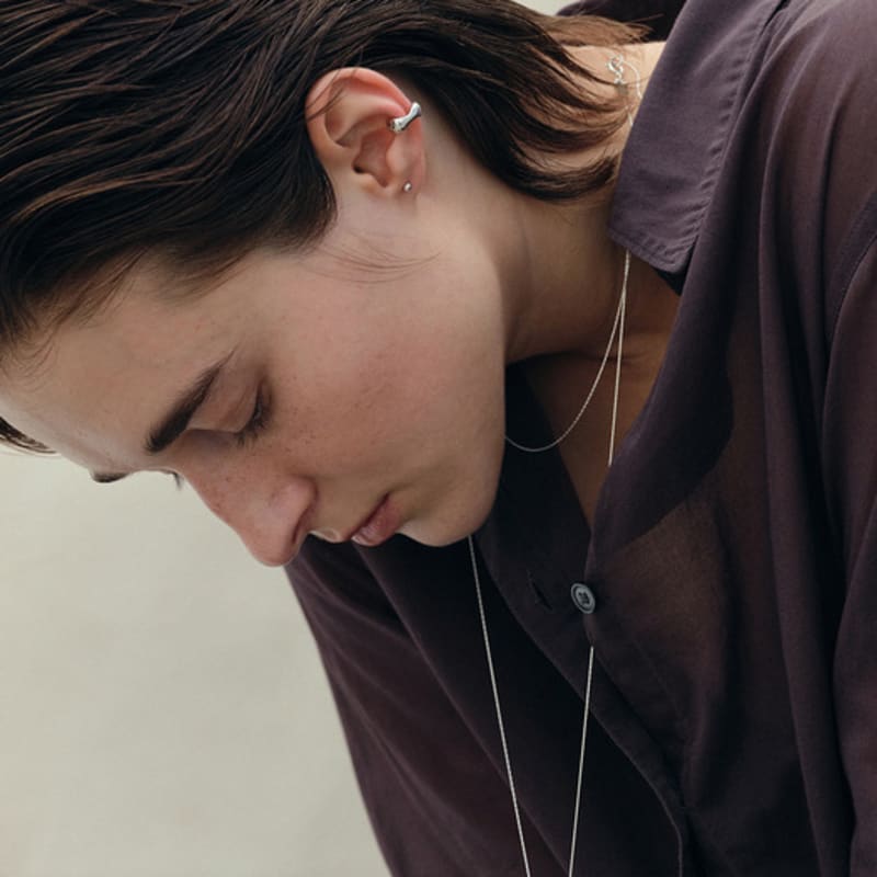 Anderer Layer Kiesel Ohrklemme (Silber925)