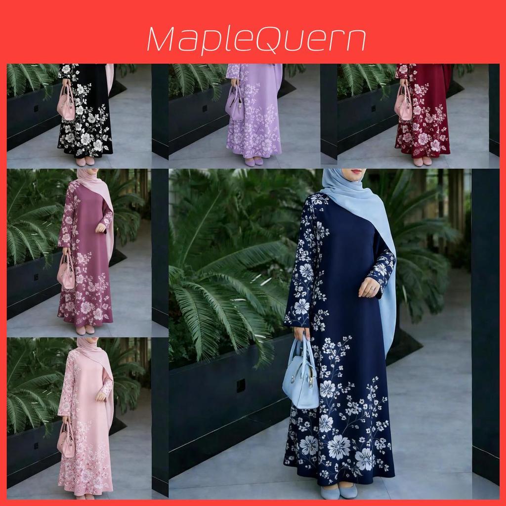Spring Ladies Long Ruffle Dress With Floral Print And 3d Digital Pattern For Casual Wear