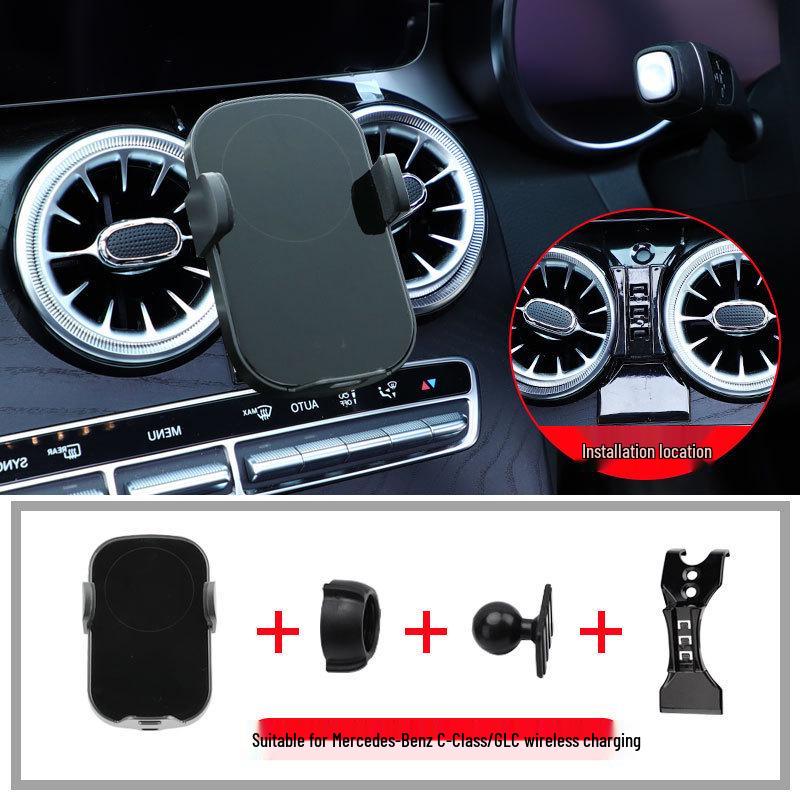 Držák na telefon do auta Mercedes-Benz Třídy C/GLC s bezdrátovým nabíjením (Modely 2015-2022)
