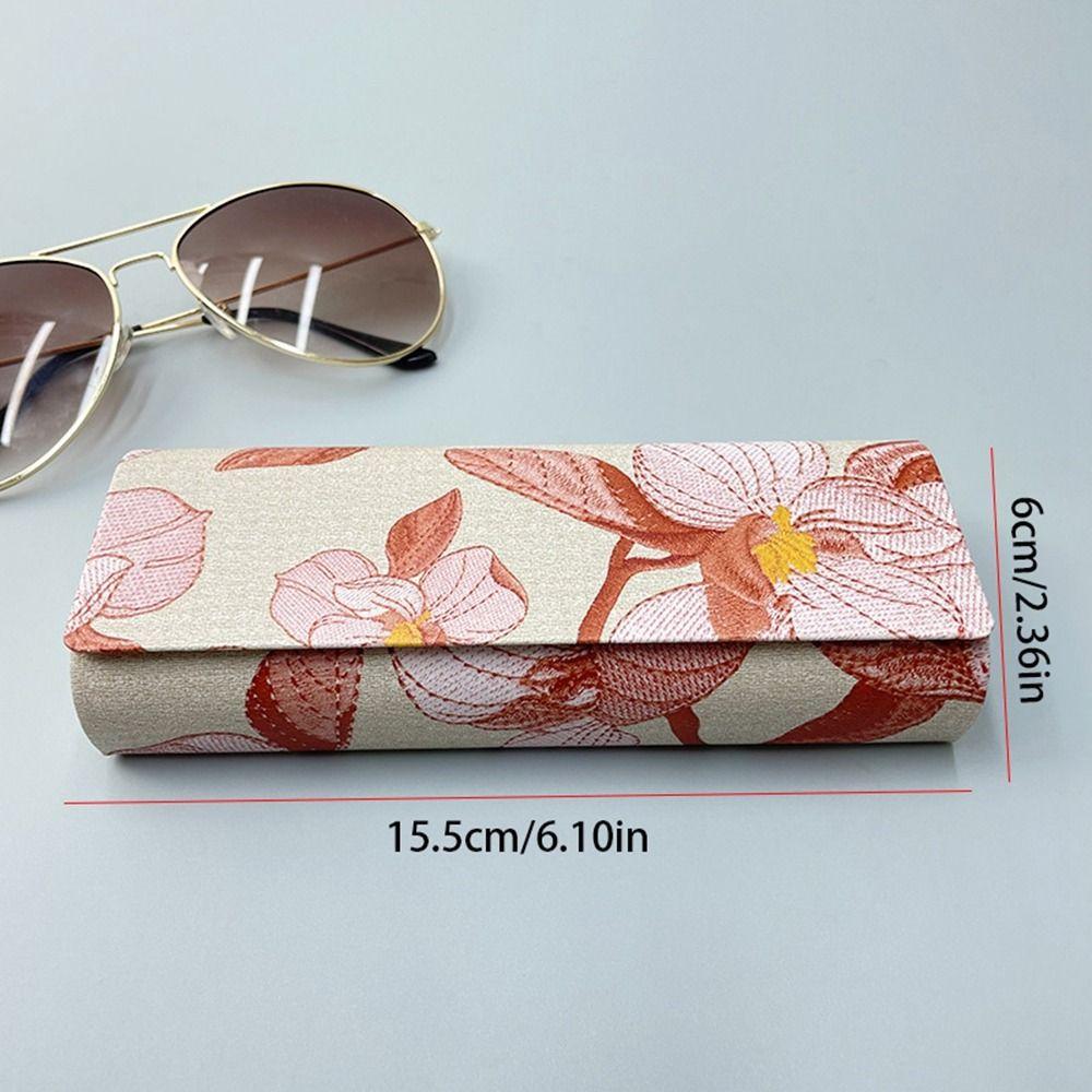 Flower Printed PU Sunglasses Box Magnetic Eyeglasses Case Printing Glasses Case Eyewear Case Glasses Protective