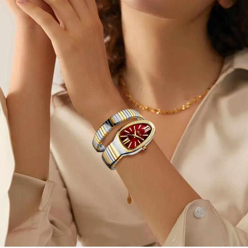 MISSFOX Damenuhren Einzigartiges Design Armband Stahl Diamant Luxus Damen Quarzuhr Wasserdichte Uhr Geschenke