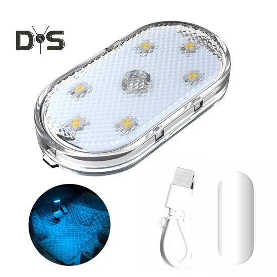 

7 цветов RGB автомобильный окружающий свет пробивая бесплатный самоклеящийся магнитный всасывающий сенсорный переключатель USB перезаряжаемый автомобильный свет синий