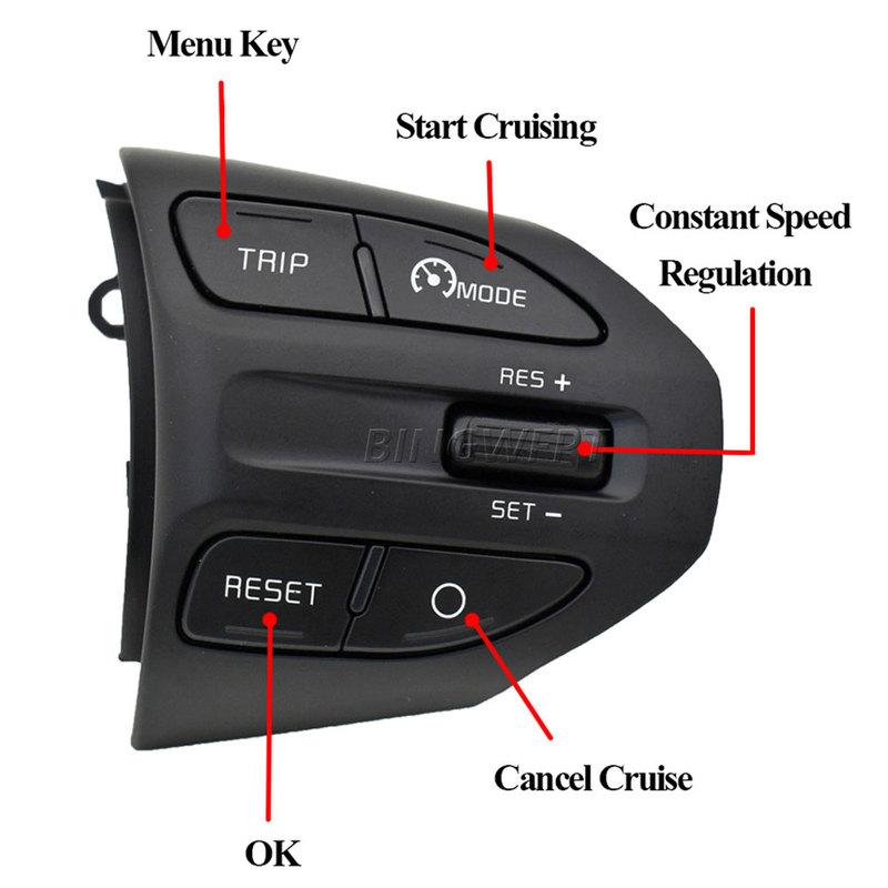 New Steering Wheel Switch Remote Cruise Control Buttons With Wire For KIA Rio 4 Rio X-line2017-