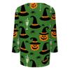 Women's Casual Halloween Print Top Three Quarter Sleeve Crew Neck Shirt Lightweight Comfortable Fit Seasonal Design