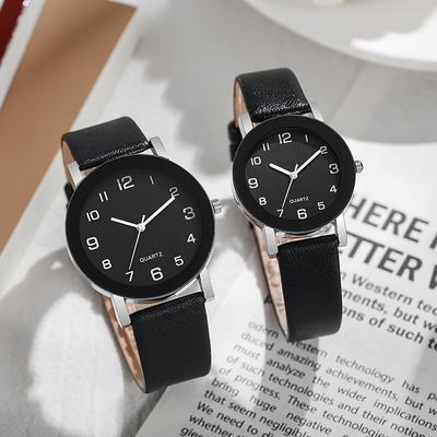 Lässige Partneruhren Mode Einfache Lederuhr Uhren Damen Herren Lässige Digitale Quarz Armbanduhren Relojes Para Mujer