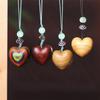 Heart-Shaped Red Sandalwood Wooden Phone Charm Keychain Ornament