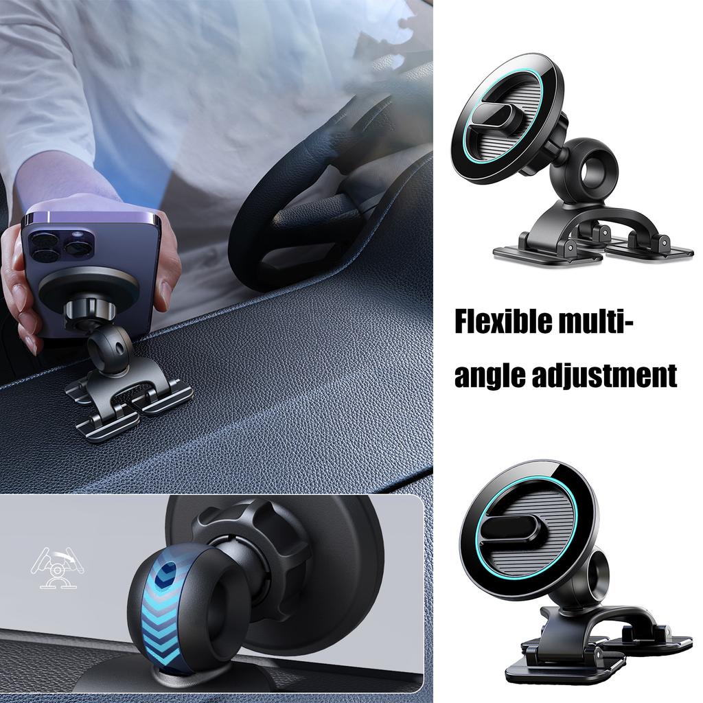 Magnetic Car Phone Mount with Suction Cup Strong N52 Magnets Adjustable Telescopic Arm Suitable for Dashboard Windscreen
