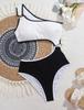 Color-matching Hollow-out One Shoulder Sexy Swimsuit Bikini