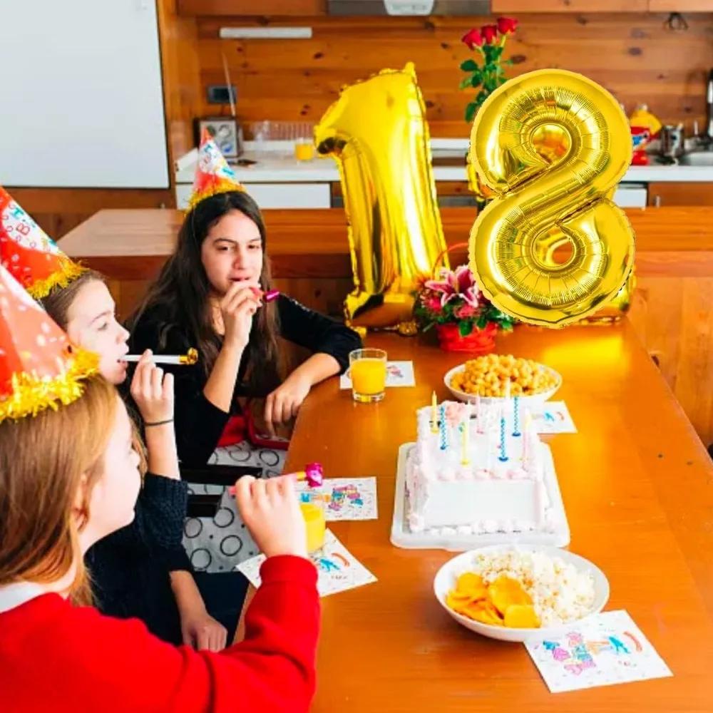 Gold 18 Balloon 40 Inch Giant Helium Foil Number for Boys Girls 18th Birthday Party Decor Anniversary Graduation Party Decoratio