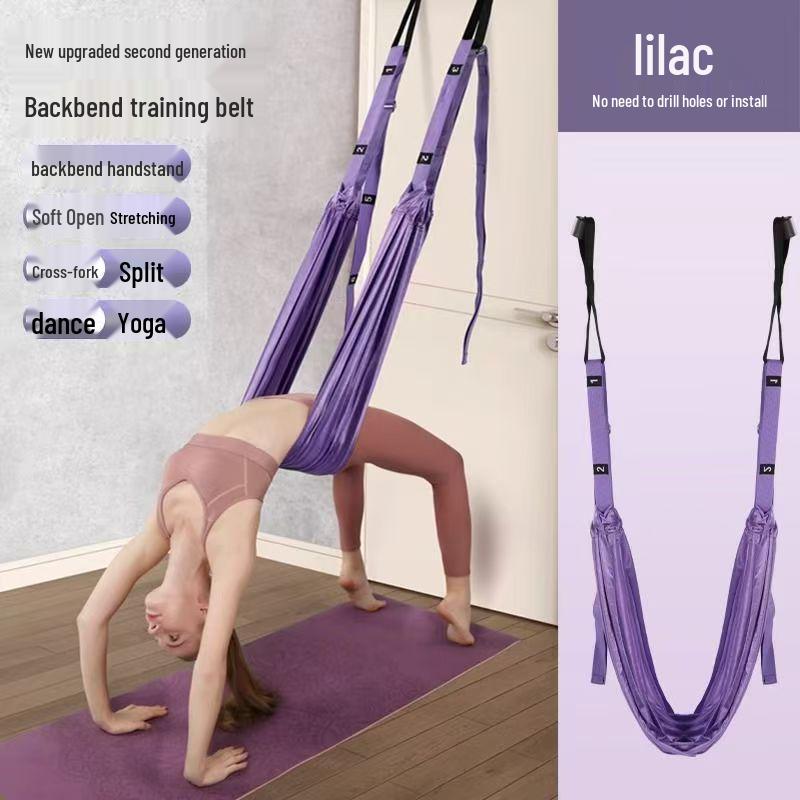 Aerial Yoga Inversion Strap for Home Backbend and Stretching, Door-Mounted Resistance Band