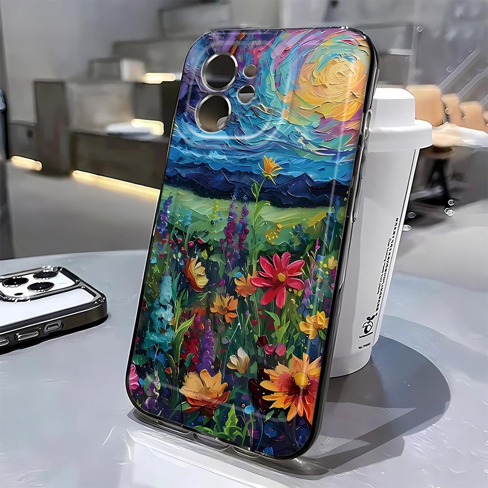 

Oil painting castle For iPhone 16 15 11 12 Pro Max XR X XS 7 8 Plus Case For iPhone 14 13 Pro 16E iphone 11 Pro