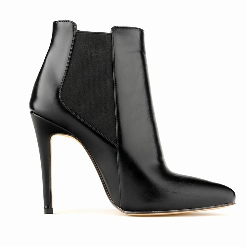 Damen Stiefeletten Winter Warm Zip Spitzschuh Schuhe 11CM High Heels Damenstiefel Kurze Botas Damen Elegante Schuhe Große Größe