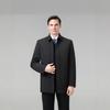 Men's Winter Down Jacket: Thick, Detachable Liner, Middle-Aged Fit, Warm Lapel Coat with White Duck Down