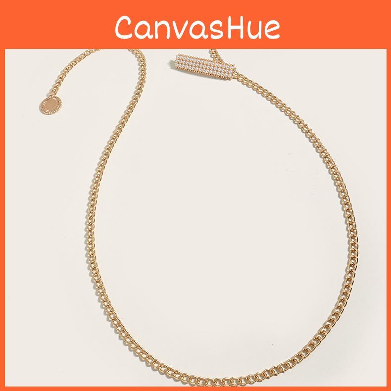 Metal Waist Chain For Women With Pearl Buckle Fashion Body Jewelry For Summer Events