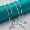 DOTEFFIL 925 Silver 40-75cm Chain Big Dragonfly Pendant Necklace For Women Wedding Engagement Party Fashion Jewelry