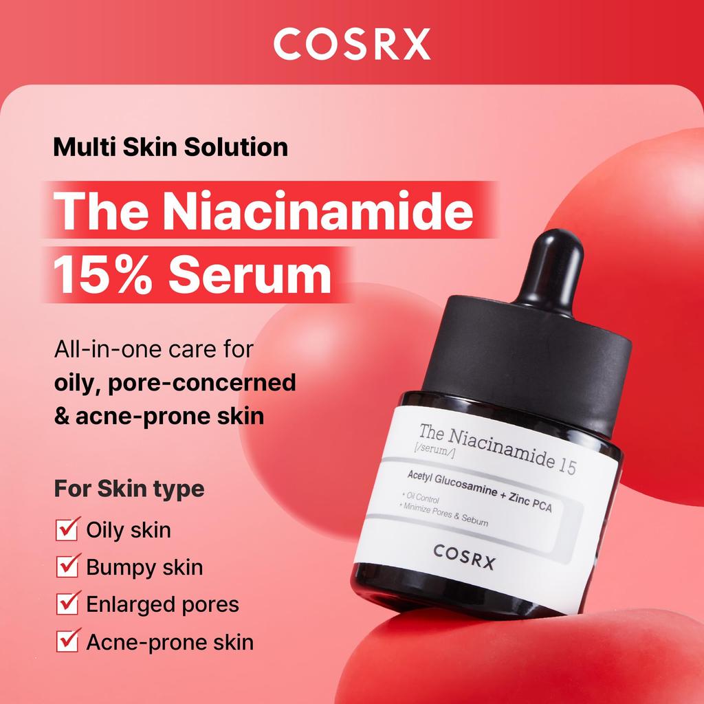 COSRX Niacinamide Niacinamide 15 Niacinamide Highest Concentration In Its Zinc for Trouble Sensitive Basic Korean Cosmetics Serum, Serum, 20ml, 15%