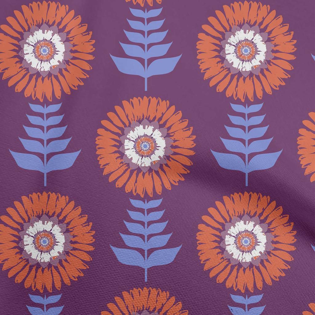 oneOone Cotton Flex Forest Green Fabric Asian Block Floral Sewing Material Print Fabric By The Yard 40 Inch