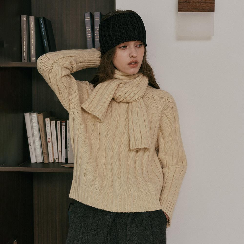 Eiaenlei Ar_Vertical Striped Muffler Knit Top